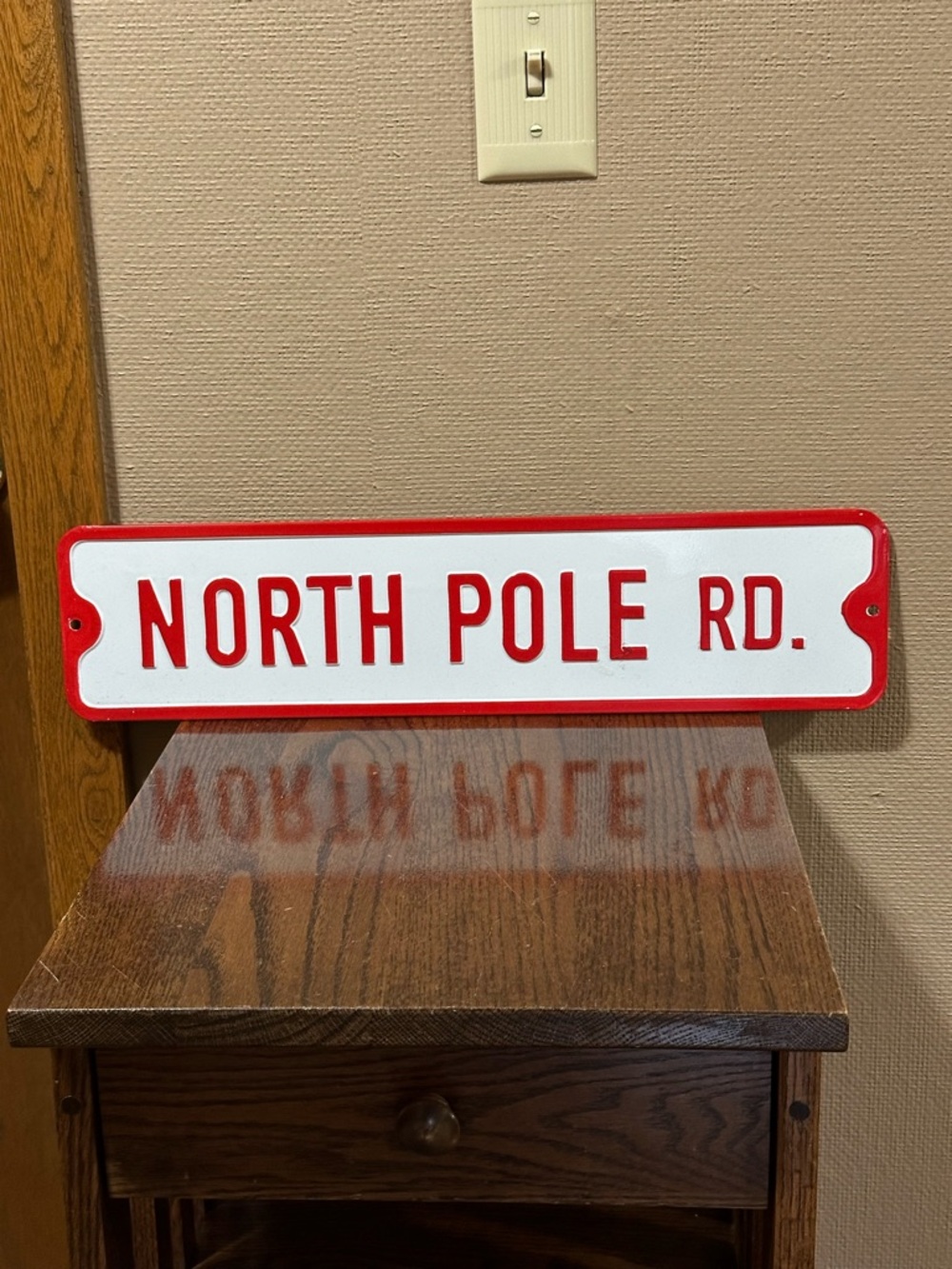 Ashland Christmas Wall Decor Sign - Red & White